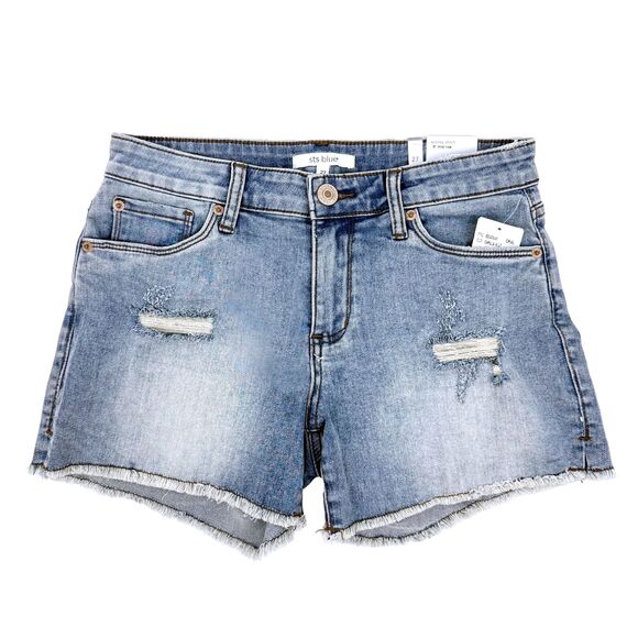 STS Blue Pants - STS BLUE Aubrey Denim Jean Shorts 27 Mid-Rise Capilla Blue Distressed NWT B60